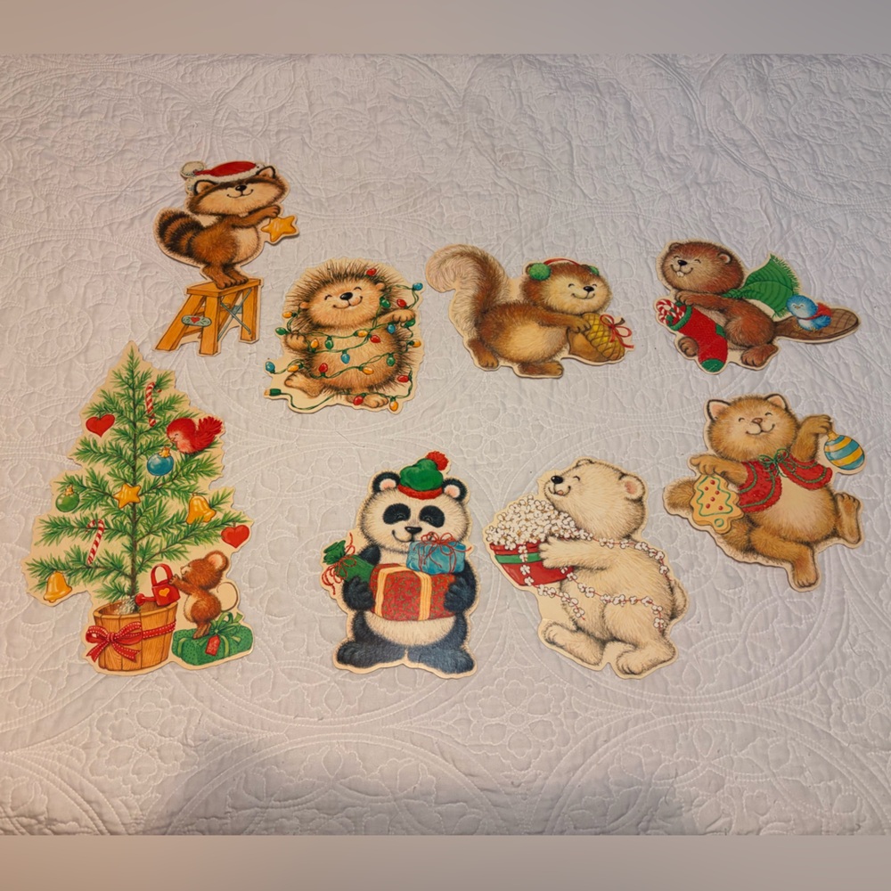 Vintage 1983 Hallmark Woodland Critters Die-Cut Lot-Rare 8 Piece Set
